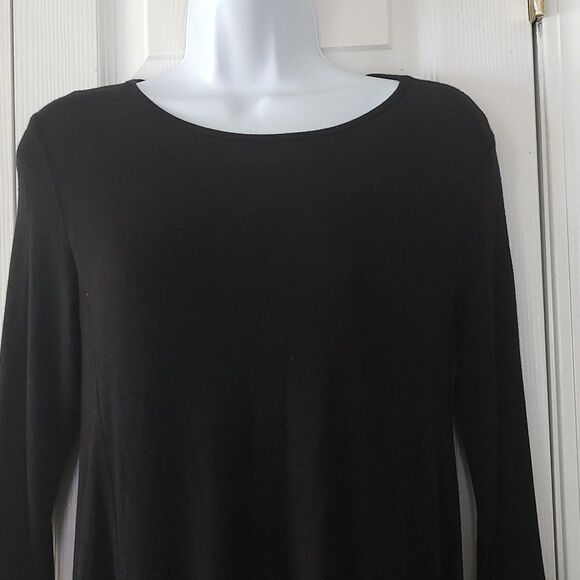 Trendyland Black shark bite flowy style dress with pockets Sz S - Picture 3 of 5